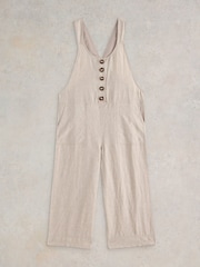 White Stuff Natural Viola 100% Linen Dungarees - Image 5 of 6