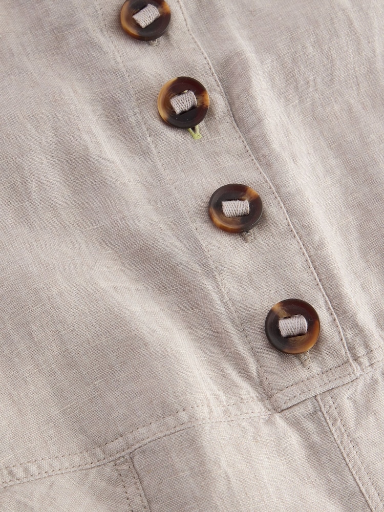 White Stuff Natural Viola 100% Linen Dungarees - Image 6 of 6