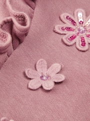 Monsoon Purple Frilly 3D Flower Sweatshirt Dress - Image 2 of 2