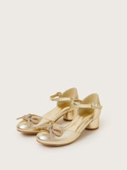Monsoon Gold Diamante Bow Two Part Heels - Image 1 of 2