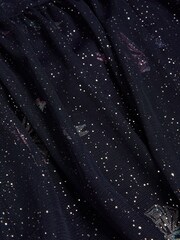 Monsoon Blue Long Sleeve Bow Print Mesh Dress - Image 2 of 2