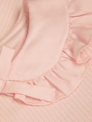 Monsoon Pink Satin Collar Long Sleeve Rib Top - Image 3 of 3
