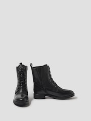 Monsoon Black Liv Leather Lace Up Boots - Image 1 of 1