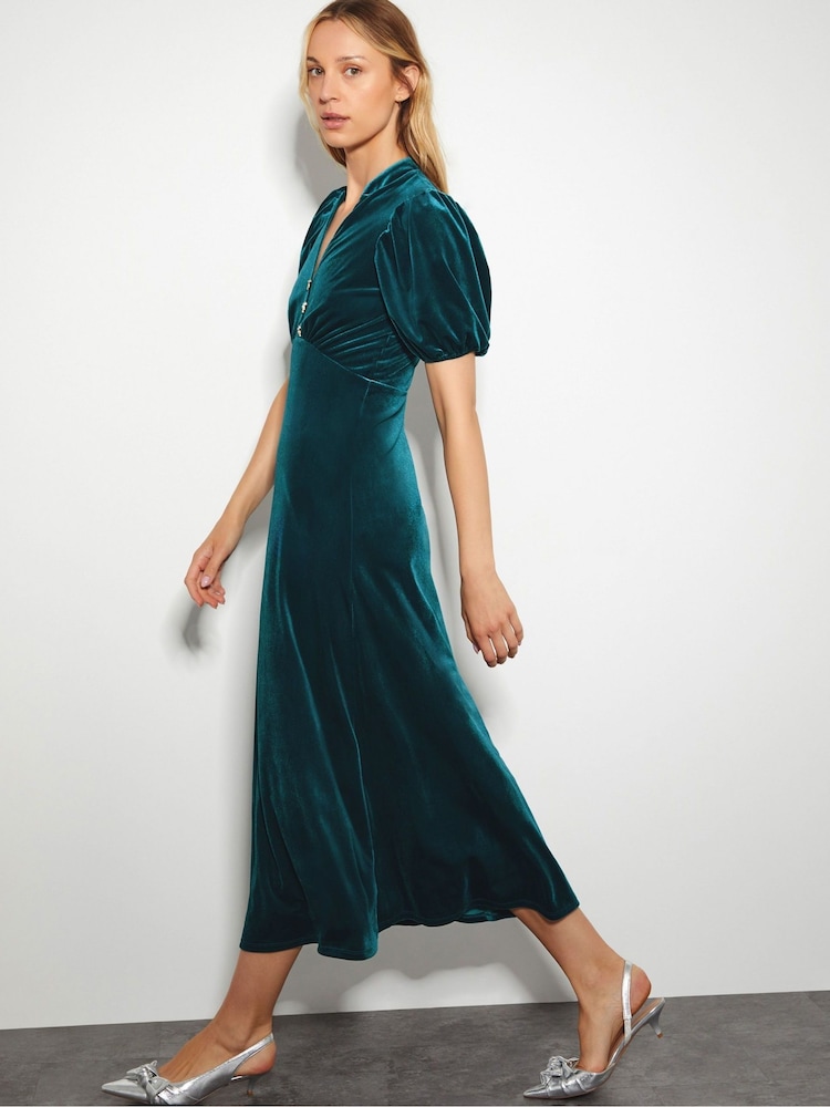 Monsoon Green Veronique Bow Dress - Image 4 of 5