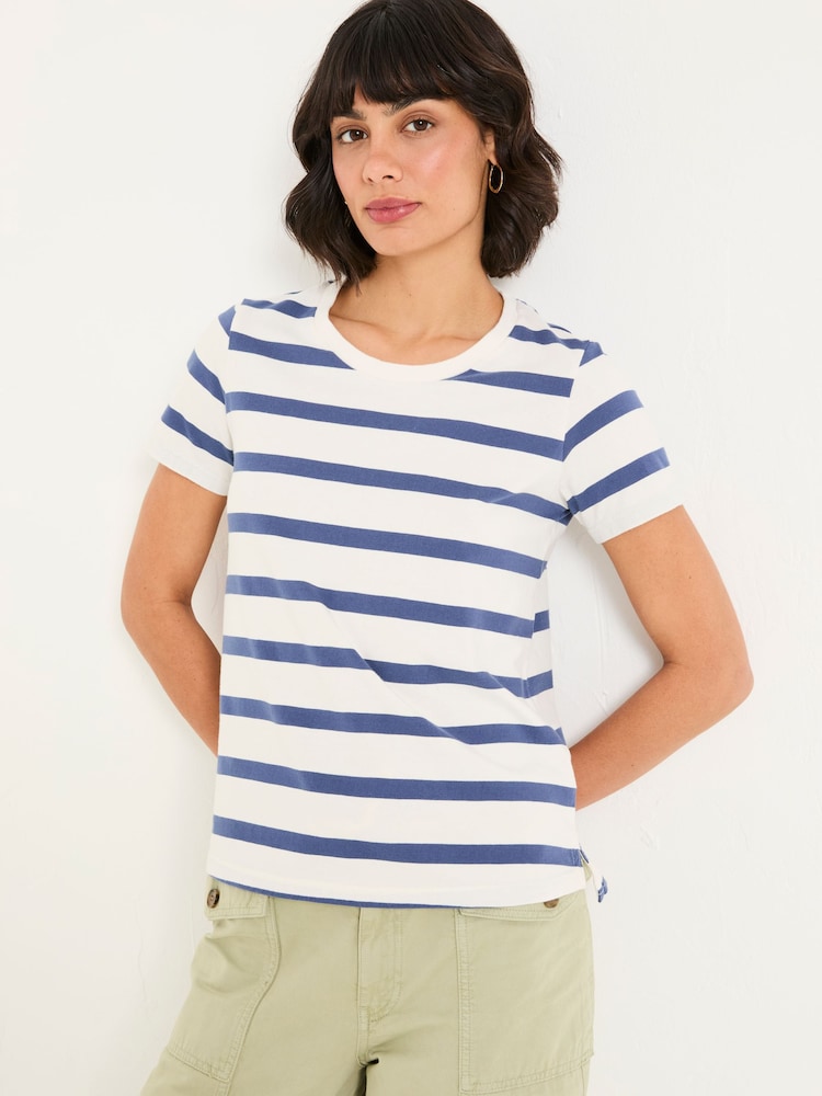 FatFace Natalie Ivory Short Sleeve Stripe T Shirt - Image 1 of 6