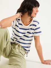FatFace Natalie Ivory Short Sleeve Stripe T Shirt - Image 4 of 6