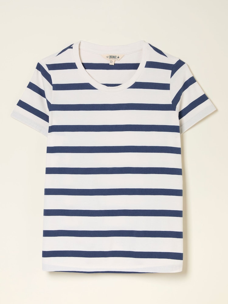 FatFace Natalie Ivory Short Sleeve Stripe T Shirt - Image 6 of 6