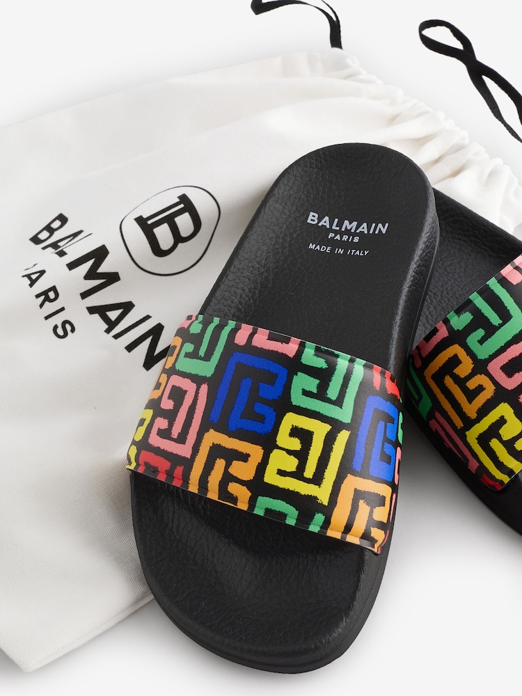 Balmain Logo Black Sliders | Seasons