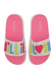 Billieblush Pink Iridescent Logo Sliders - Image 4 of 8