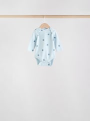Blue Baby Long Sleeve Bodysuits 5 Pack - Image 3 of 14