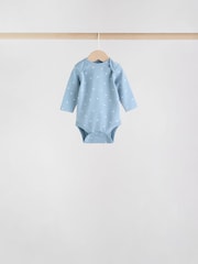 Blue Baby Long Sleeve Bodysuits 5 Pack - Image 5 of 14