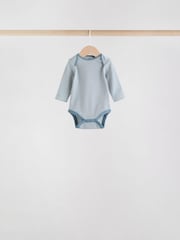 Blue Baby Long Sleeve Bodysuits 5 Pack - Image 6 of 14