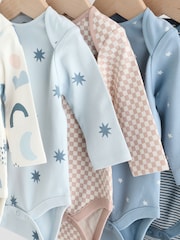 Blue Baby Long Sleeve Bodysuits 5 Pack - Image 9 of 14