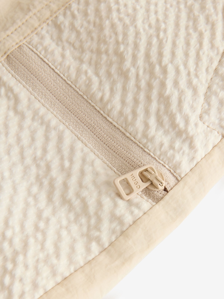 HUGO Natural Textured Panel Swim Shorts - Image 3 of 3