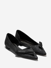Cole Haan Womens Noella Bow Skimmer Black Flats - Image 2 of 5