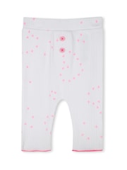 Billieblush Baby Heart Print White Top & Leggings Set With Frill Neckline - Imagen 3 de 6