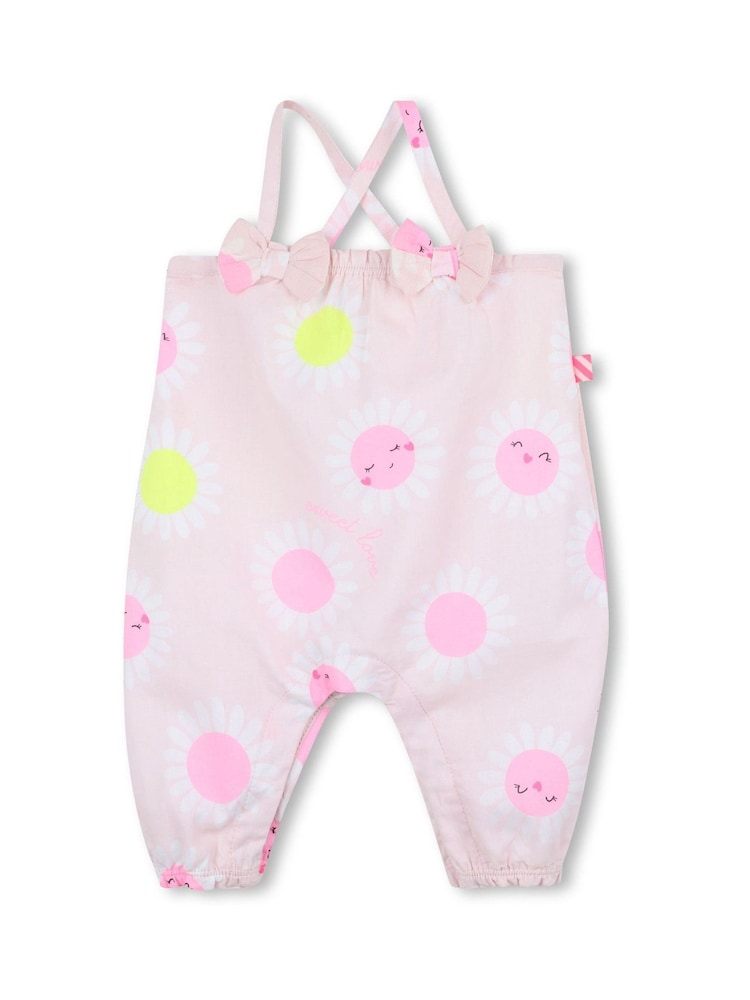 Billieblush Baby Billieblush Floral 100% Cotton Dungarees With Bow Detail - Image 1 of 5