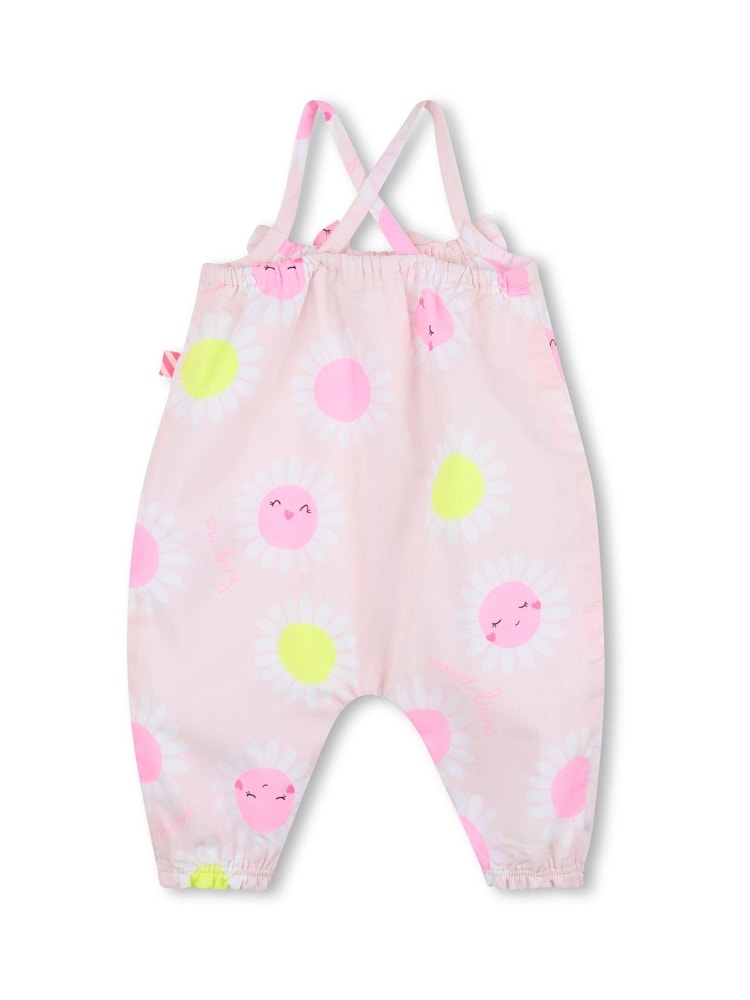 Billieblush Baby Billieblush Floral 100% Cotton Dungarees With Bow Detail - Image 2 of 5