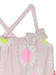 Billieblush Baby Billieblush Floral 100% Cotton Dungarees With Bow Detail - Image 3 of 5