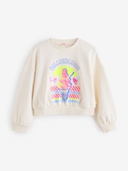 Billieblush Cream Logo Ice Cream Graphic Crew Neck 100% Cotton Sweatshirt - Image 1 of 2