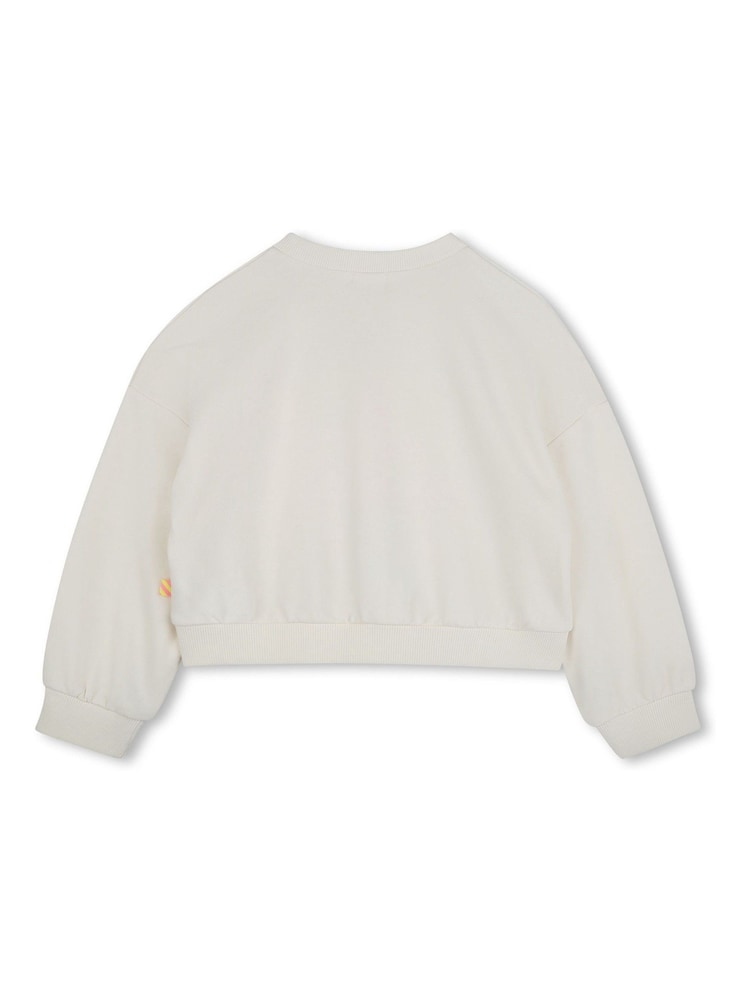 Billieblush Cream Logo Ice Cream Graphic Crew Neck 100% Cotton Sweatshirt - Image 2 of 2