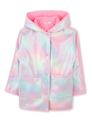 Billieblush Pink Iridescent Multicolour Hooded Rain Coat - Image 1 of 2
