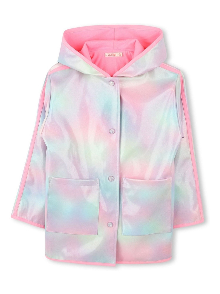 Billieblush Pink Iridescent Multicolour Hooded Rain Coat - Image 1 of 2