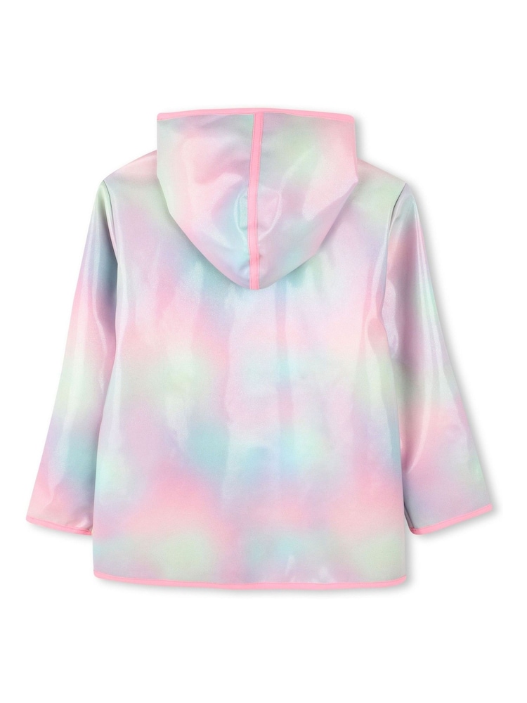 Billieblush Pink Iridescent Multicolour Hooded Rain Coat - Image 2 of 2