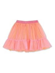 Billieblush Pink Floral Mesh Party Skirt With 3D Flowers and Glitter Waistband - Imagen 2 de 2