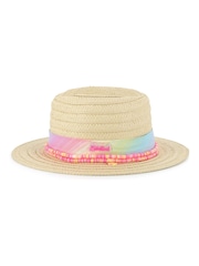 Billieblush Natural Straw Sun Hat With Logo Strap Detail - Image 2 of 5