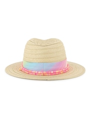 Billieblush Natural Straw Sun Hat With Logo Strap Detail - Image 3 of 5