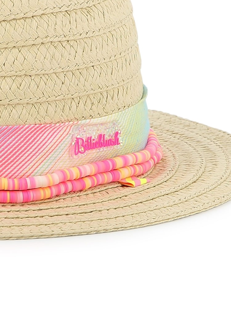 Billieblush Natural Straw Sun Hat With Logo Strap Detail - Image 4 of 5