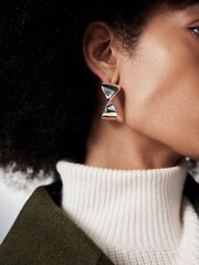 Mint Velvet Silver Tone Twist Earrings - Image 3 of 3
