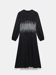 Mint Velvet Black Embellished Midi Dress - Image 6 of 7