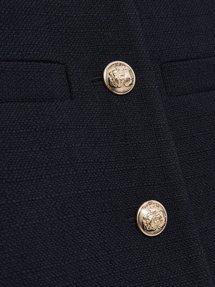 Marineblau - Reiss Nola Kurz geschnittene, einreihige Wolljacke - Bild 6 von 6 Marineblau - Reiss Nola Kurz geschnittene, einreihige Wolljacke - Bild 6 von 6