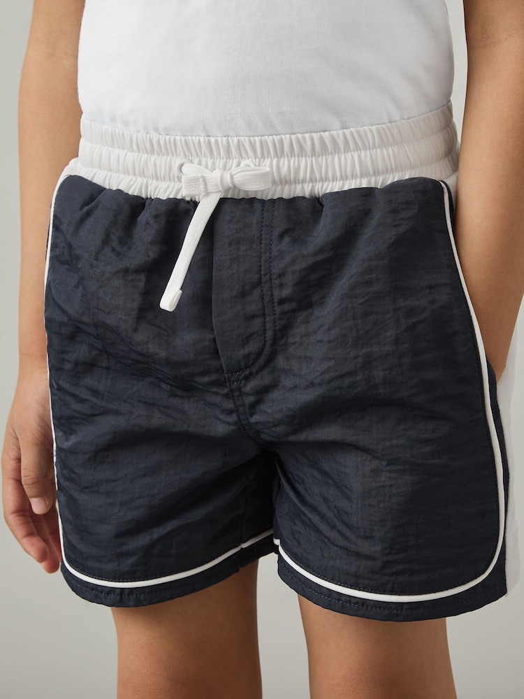 Reiss Navy/White Cano Colourblock Piped Swim Shorts - Image 1 of 4
