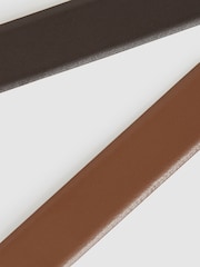 Reiss Tan/Dark Brown Ricky Leather Reversible Belt - Image 4 of 5