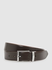 Reiss Tan/Dark Brown Ricky Leather Reversible Belt - Image 5 of 5