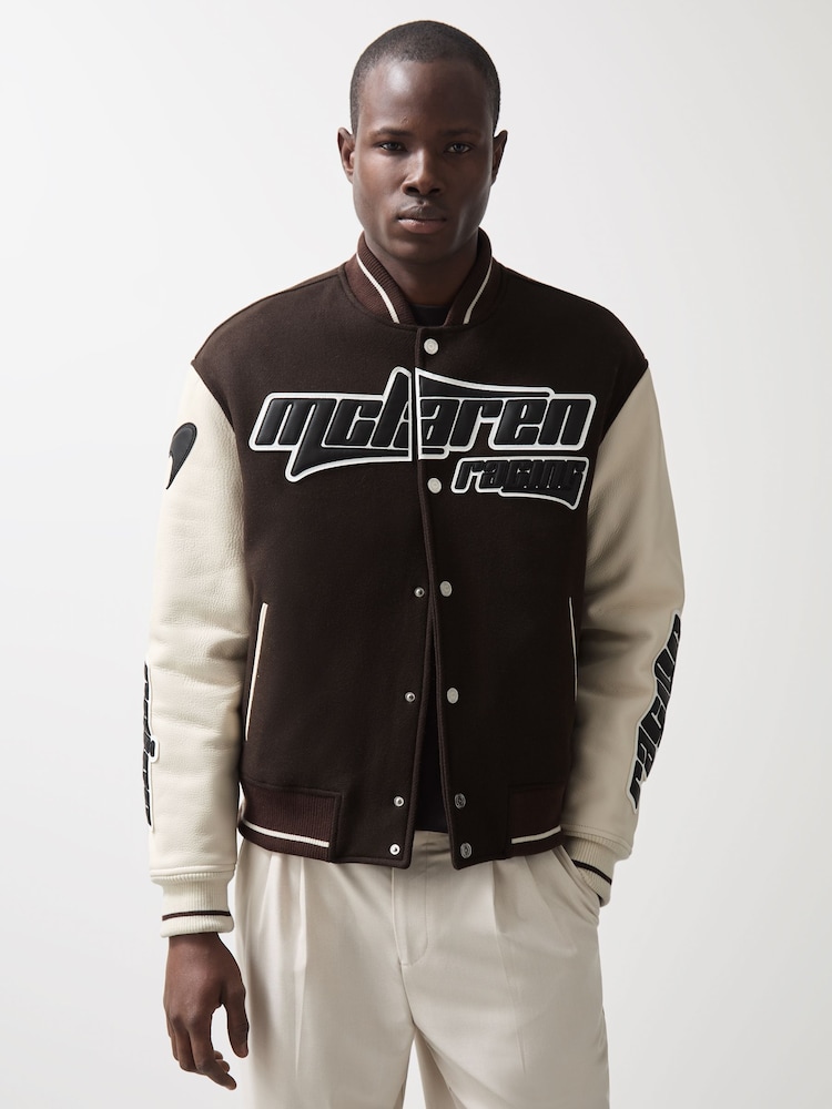 Reiss Brown/Ivory/White Circuit McLaren F1 Team Bomber Jacket - Image 1 of 9