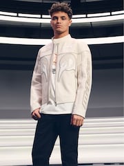 Reiss Off White Champion McLaren F1 Team Leather Biker Jacket - Image 1 of 11