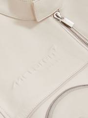 Reiss Off White Champion McLaren F1 Team Leather Biker Jacket - Image 10 of 11