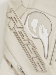 Reiss Off White Champion McLaren F1 Team Leather Biker Jacket - Image 11 of 11