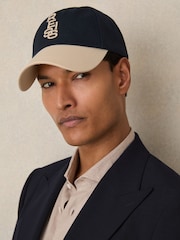 Reiss Jaxon Cotton Contrast-Peak Logo Baseball Cap - Изображение 2 из 5