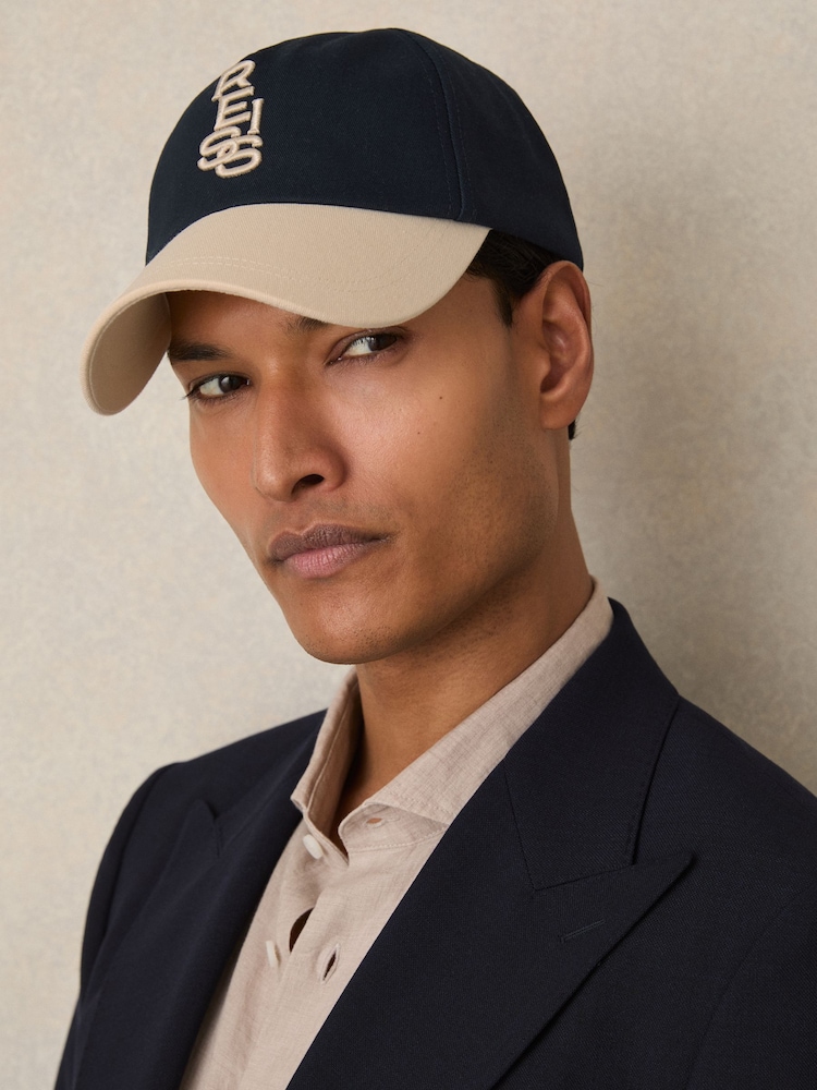 Reiss Jaxon Cotton Contrast-Peak Logo Baseball Cap - Изображение 2 из 5