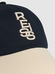Reiss Jaxon Cotton Contrast-Peak Logo Baseball Cap - Изображение 5 из 5