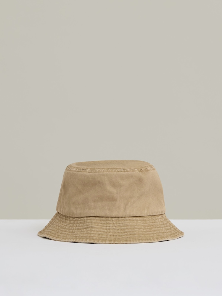 Camel - Reiss Cyrus Cotton Logo-Embroidered Bucket Hat - Изображение 1 из 4