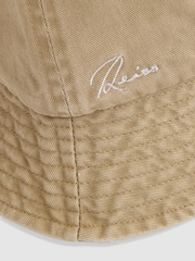 Camel - Reiss Cyrus Cotton Logo-Embroidered Bucket Hat - Изображение 4 из 4