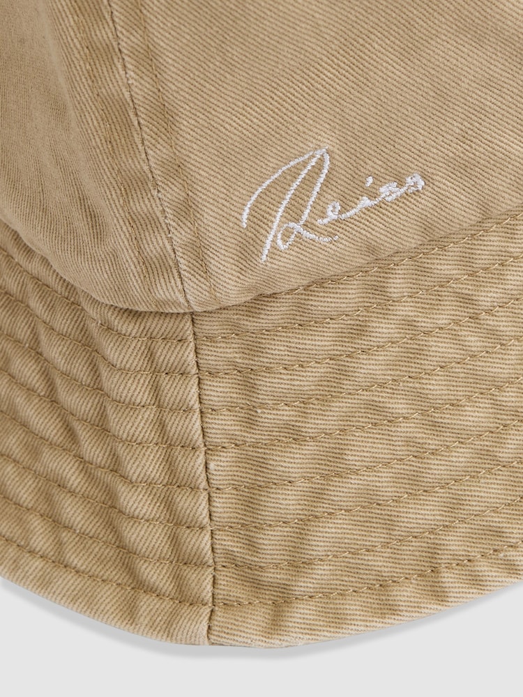 Camel - Reiss Cyrus Cotton Logo-Embroidered Bucket Hat - Изображение 4 из 4