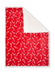 BHS Candy Cane Throw with Sherpa Backing - Image 2 of 6