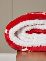 BHS Candy Cane Throw with Sherpa Backing - Image 4 of 6